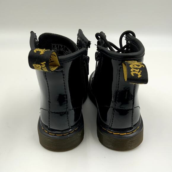 Dr. Martens 1460 T Pascal Patent Leather Black Mash-Up Combat Boots. US Size 7. - Picture 5 of 8